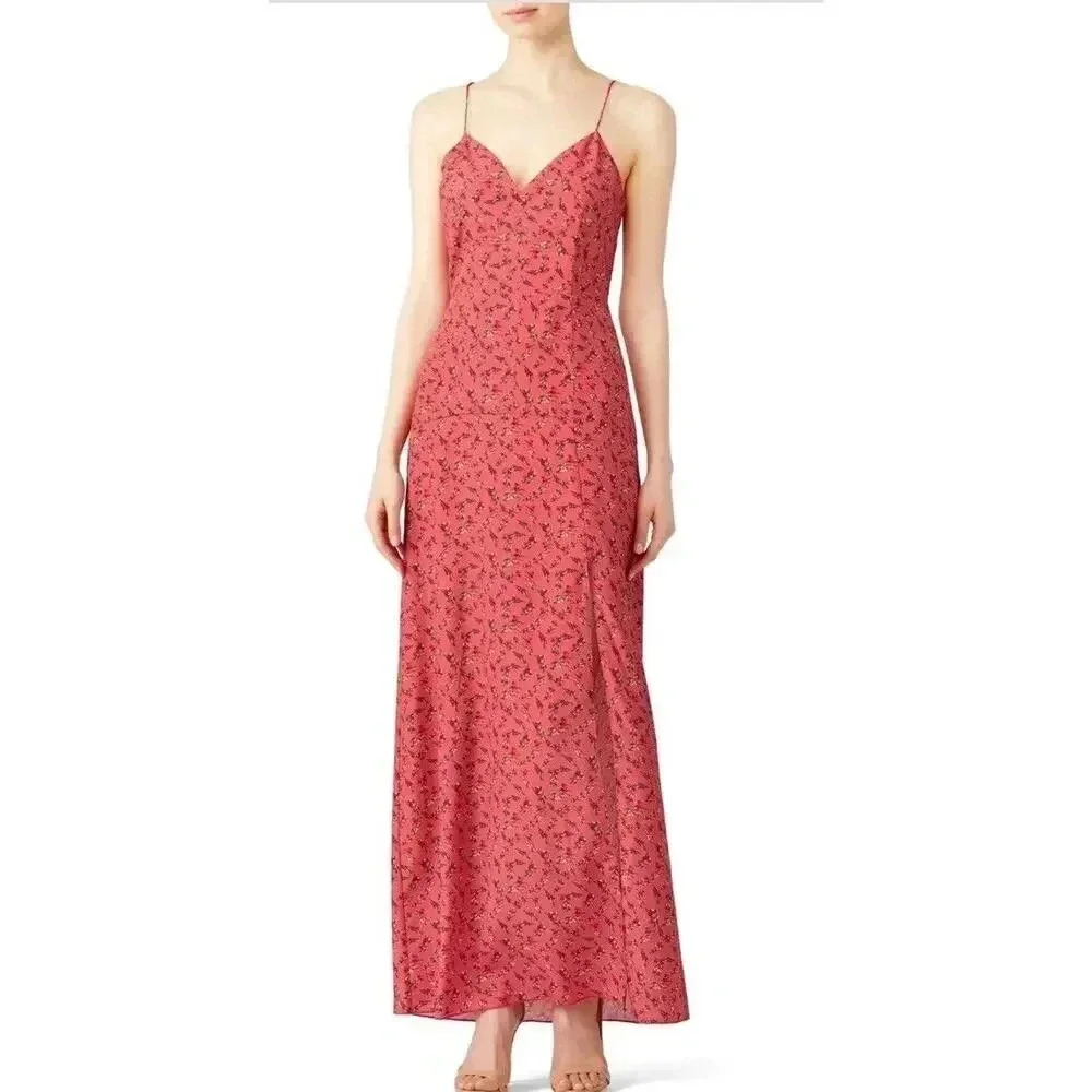 Women's Size 14 Slate & Willow Vine Pink Floral Long Dress‎